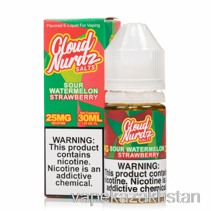 Vape Kazakhstan Sour Watermelon Strawberry - Cloud Nurdz Salts - 30mL 25mg